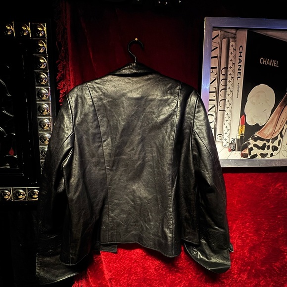 Rare DANIER Leather Embossed Elegant Black shiny Sleek and Elegant - Picture 7 of 9